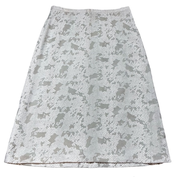 100% Silk LINDA ALLARD ELLEN TRACY Snake Print Skirt Size 6
